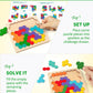 Coogam Wooden Tangram Puzzle, Color Shape Pattern Jigsaw Brain Teasers 3D Logic Iq Game Geometric Blocks Montessori Stem Educational Toys Gift For All Age