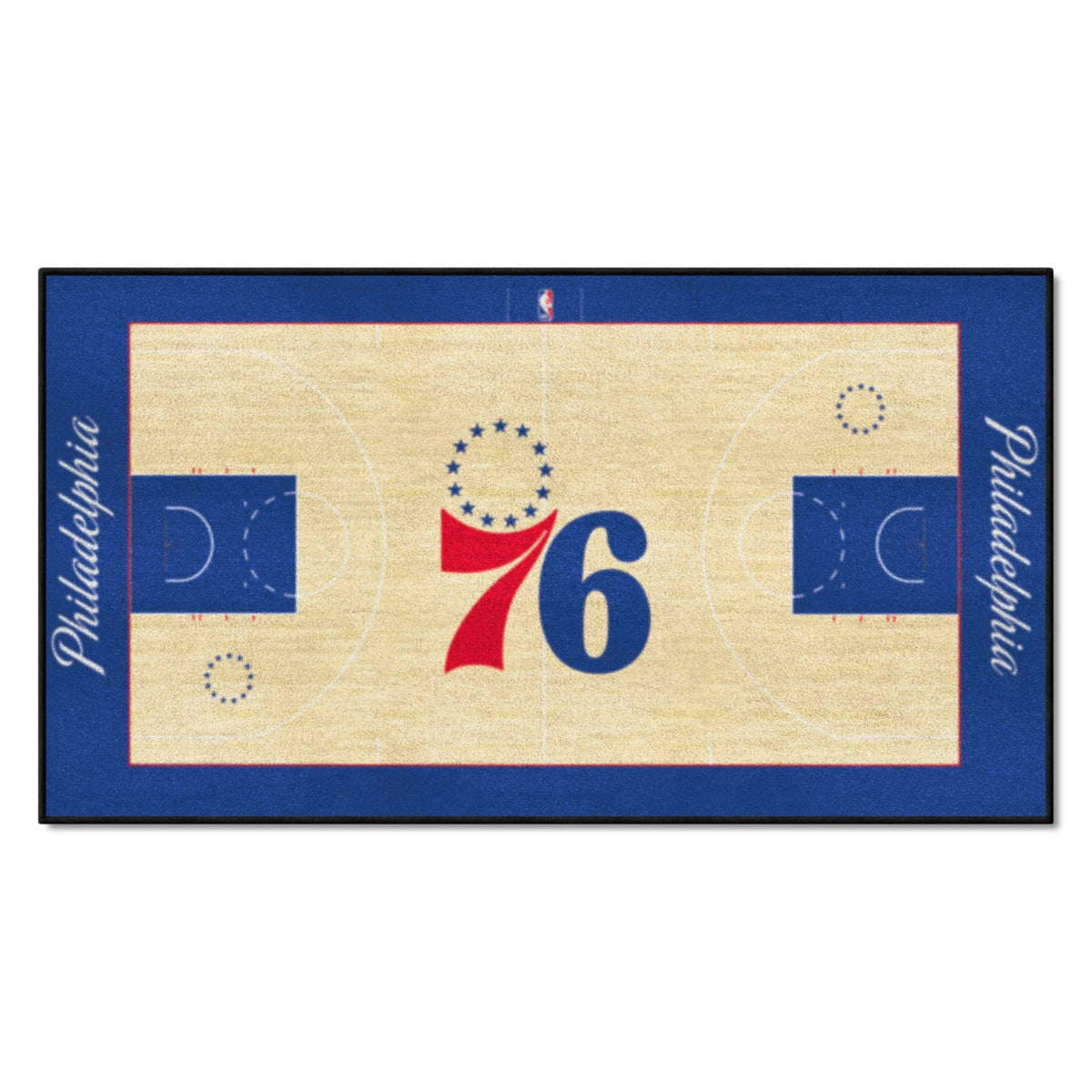 FANMATS - 9501 NBA Philadelphia 76ers Nylon Face NBA Court Runner-Small , 24x44