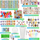 Poen 212 Pcs Jungle Party Favors Set Include Cup Straw Stamp Clap Bracelet Keychain Ring Puzzle Sticker Animal Miniature Card fo