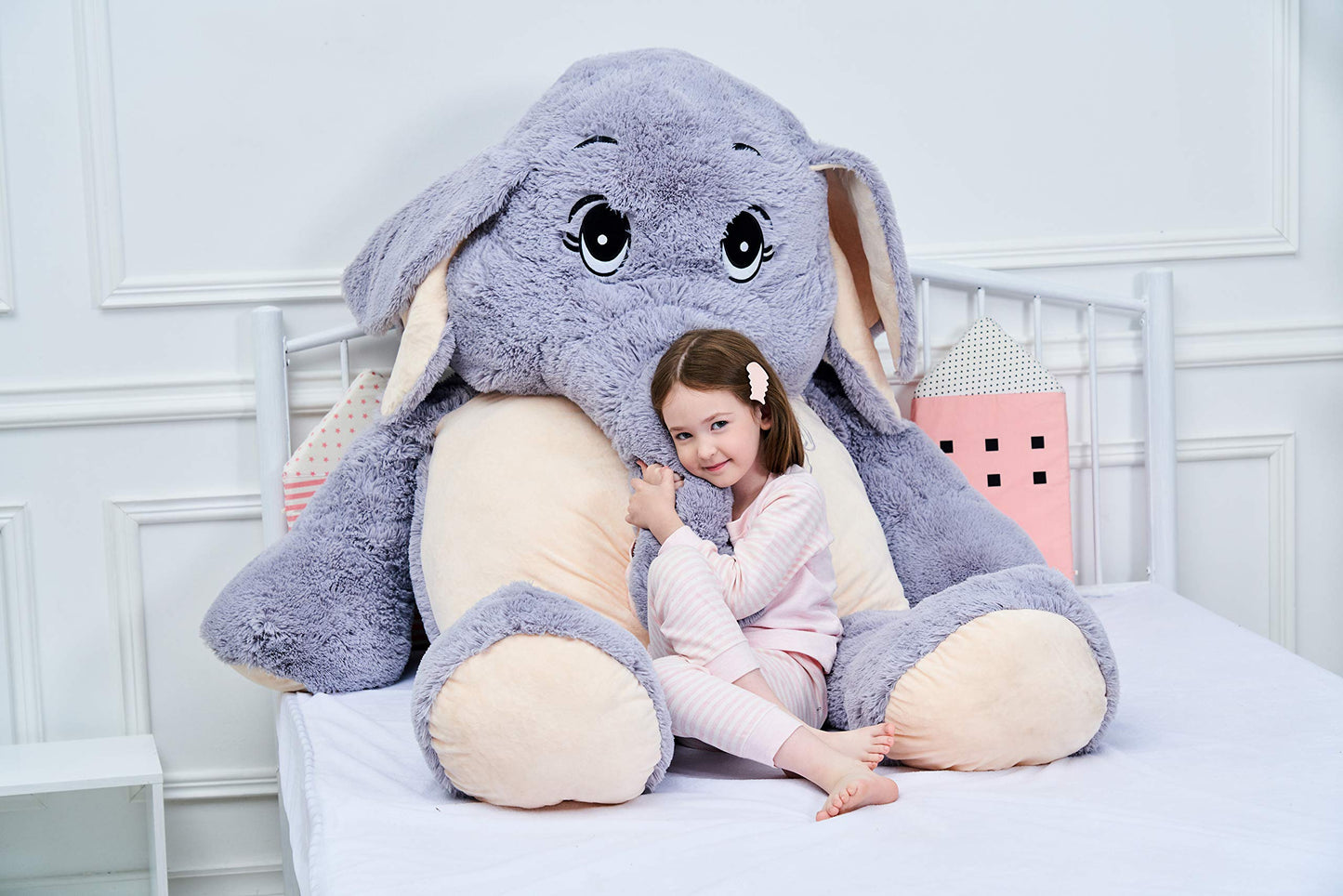 Ikasa Giant Elephant Stuffed Animal Plush Toys Gifts (Gray, 72 Inches)