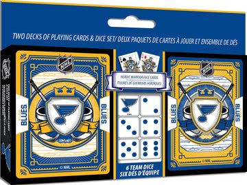 MasterPieces Game Day - NHL St. Louis Blues 2-Pack Playing Cards & Dice Pack - Officially Licensed Set for mature-themeds and Family
