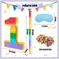 PCFING 20 Inch Number 1 Piata Rainbow with 30 Inch Piata Stick Blindfold Confetti for Boy Girl Kids Birthday Party Decorations,