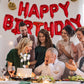 WESTGO Happy Birthday Balloons Banner - 16" Mylar Foil Letters, Red, Reusable, Ecofriendly Party Decor for Kids & Adults