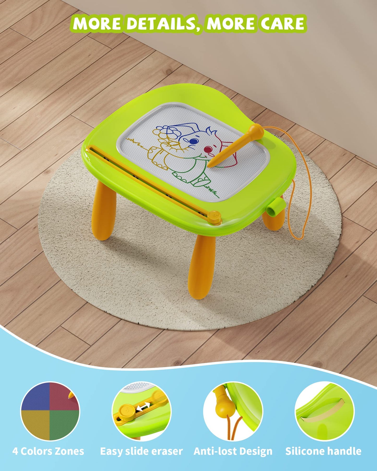 Kikapabi Magnetic Drawing Board, Doodle Board For Toddlers, Magnetic Writing Board, Preschool Learning And Educational Toys For