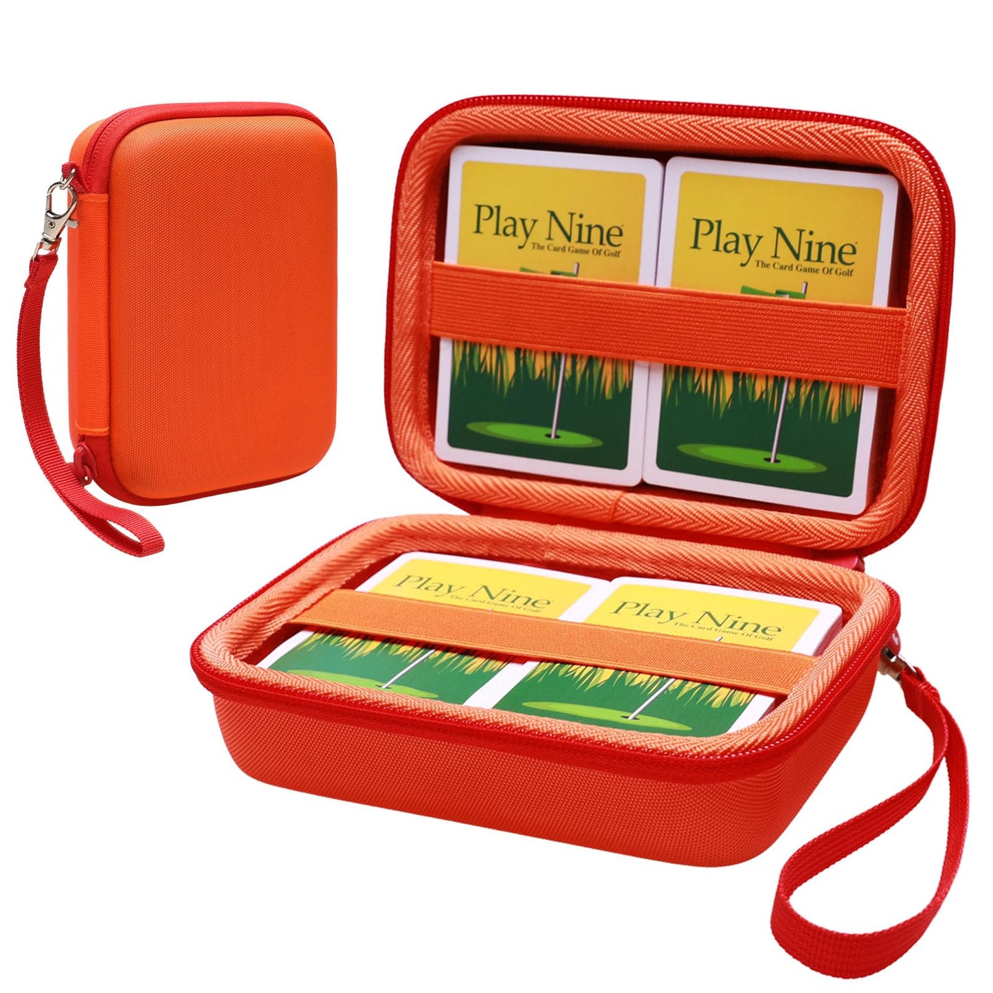 L LTGEM Travel Card Hard Case, Accommodates 300+ Cards, EVA Material, Orange