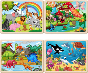 Large Puzzles For Kids Ages 4-6, 24 Piece Wooden Puzzles For Toddlers 3-4,Jigsaw Puzzles For Kids Ages 3-5,Preschool Educational