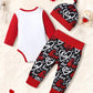 Wiqi Baby Boy Valentines Day Outfit My First Valentines Day Baby Boy Outfit 9 Months Baby Valentines Day Outfit Boy Red Long Sle