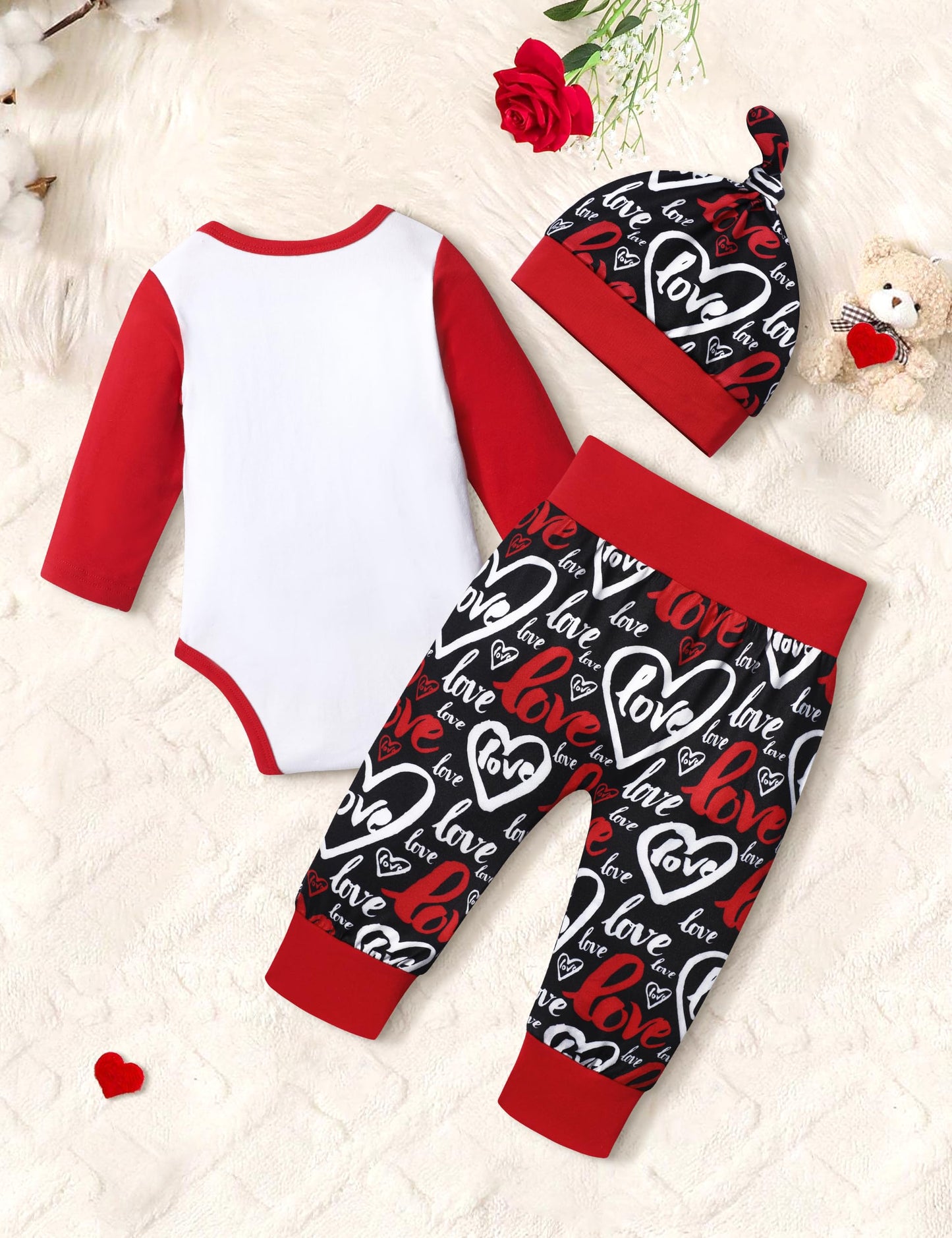 Wiqi Baby Boy Valentines Day Outfit My First Valentines Day Baby Boy Outfit 9 Months Baby Valentines Day Outfit Boy Red Long Sle