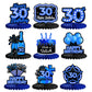 Happy 30th Birthday Honeycomb Centerpieces 9Pcs Stylish Sophisticated Blue Neon Theme Table Decor for Boys Girls Birthday Party 