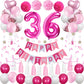 Sweet 36Th Birthday Decorations For Women, Pink And White 36 Happy Birthday Balloons, 36Th Birthday Party Supplies Including Pin