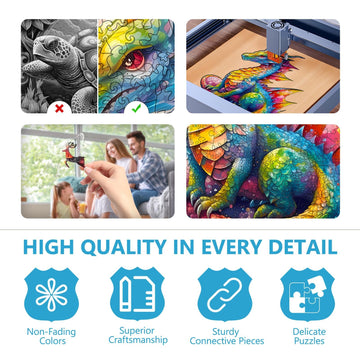 Wooden Puzzles For Adults - Advanced Dragon Wooden Puzzle, Unique Shaped Wooden Jigsaw Puzzles For Adults, Wood Puzzles Adult, P