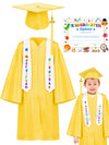 Qzyl Kindergarten Graduation Cap And Gown, Unisex Congrats Grad Outfit With Tassel & Certificate For Preschool Kindergarten