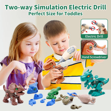 Yerloa 8pcs Dinosaur Toys for Kids 3-5 5-7, Dinosaur Take Apart Toys for Boys 3 4 5 6 7 8 Year Old Toddler Kids Party Birthday G