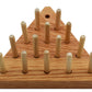 Solid Oak Wooden Peg Game Tricky Triangle, Classic Wooden Brain Teaser Puzzle