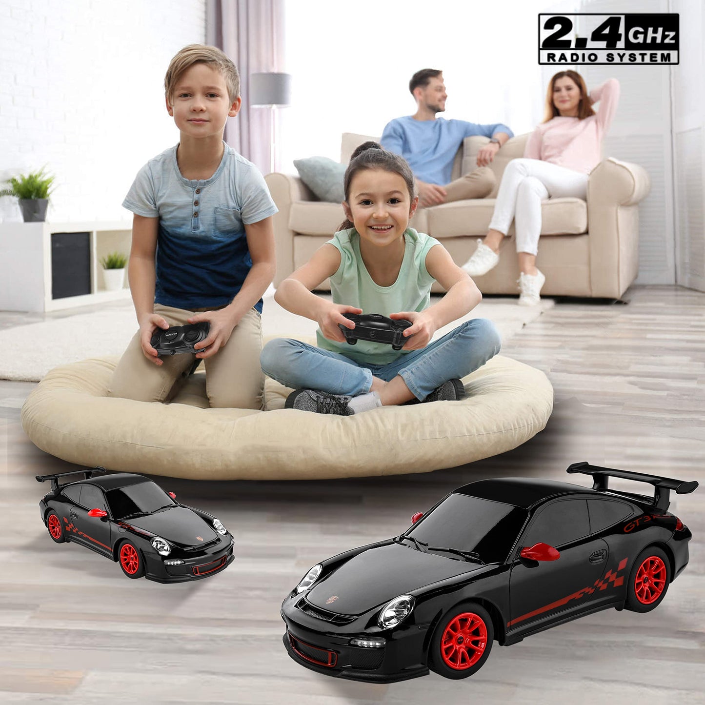 BEZGAR Porsche Remote Control Car - Officially Licensed Porsche 911 GT3 RS Toy Car 1:24 Porsche RC Car Model Vehicle Gift for Bo
