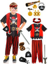 Kids Pirate Costume Set Pirate Captain Dress Up Outfits Playset For Boys Girls Halloween Role Play Party Cosplay