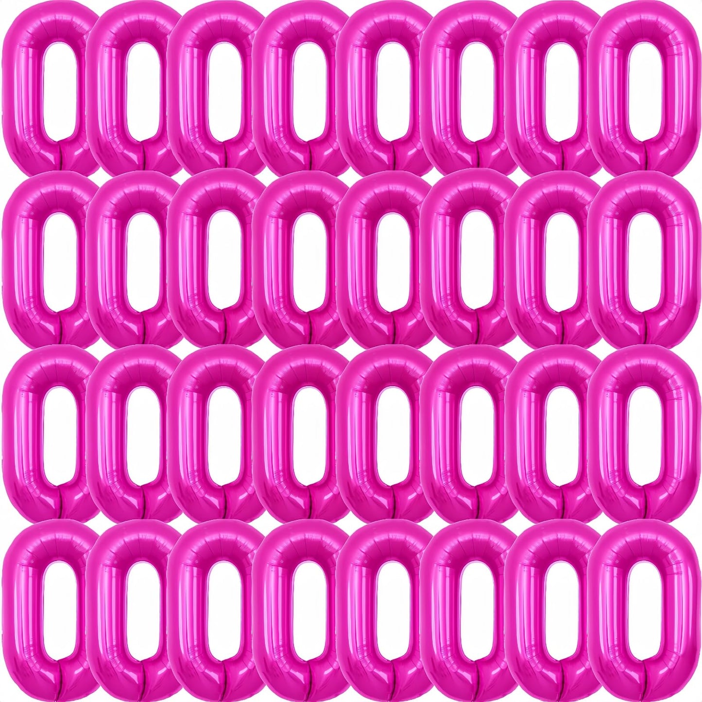Foil Chain Balloons Jumbo Chain Balloons For 80S 90S Party Decorations Giant Balloon Chain Balloons Gold (Rose Red, 16 Inch)