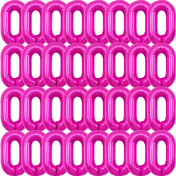 Foil Chain Balloons Jumbo Chain Balloons For 80S 90S Party Decorations Giant Balloon Chain Balloons Gold (Rose Red, 16 Inch)