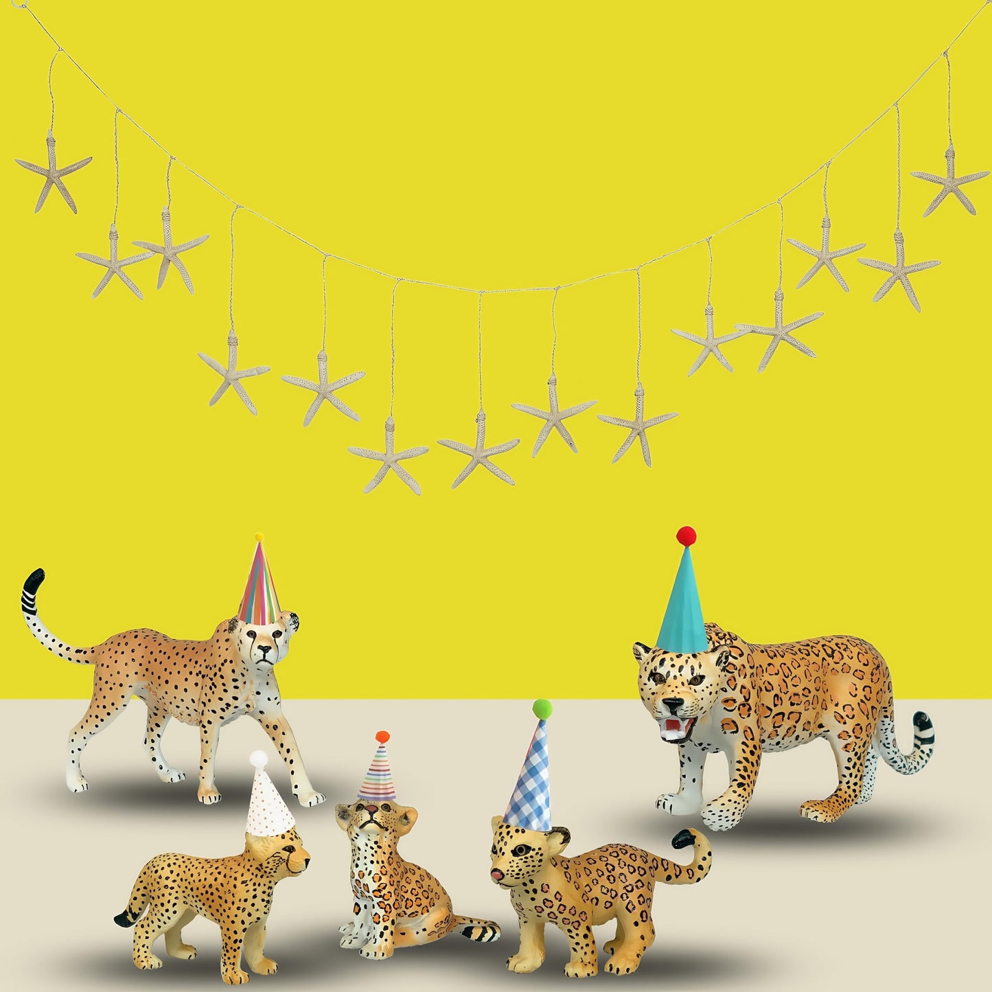 Gemini&Genius Jaguar Toys, Safari Animal Cheetah Toys, Leopard Family Playset Figures, Wildlife World Models, Birthday Cake Topp