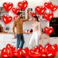 Red Heart Balloons- 50Pcs 18Inch Foil Heart Balloon, Valentine Day Balloons, Room Decorations Kit Party Props Decor Love Balloons Red Valentines Day Heart Balloons