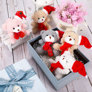 Zomiboo 12 Pcs Christmas Small Bear Koala 4 Inch Mini Animal Plush Toys Soft Cute Dolls Sleeping and Playing Stuffed Toys Gifts