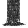 SHAOQINLIN 24 Pcs 33 Inch 7 mm Metallic Black Bead Necklaces, Mardi Gras Party Beads Necklace Bulk Round Halloween Beaded Neckla