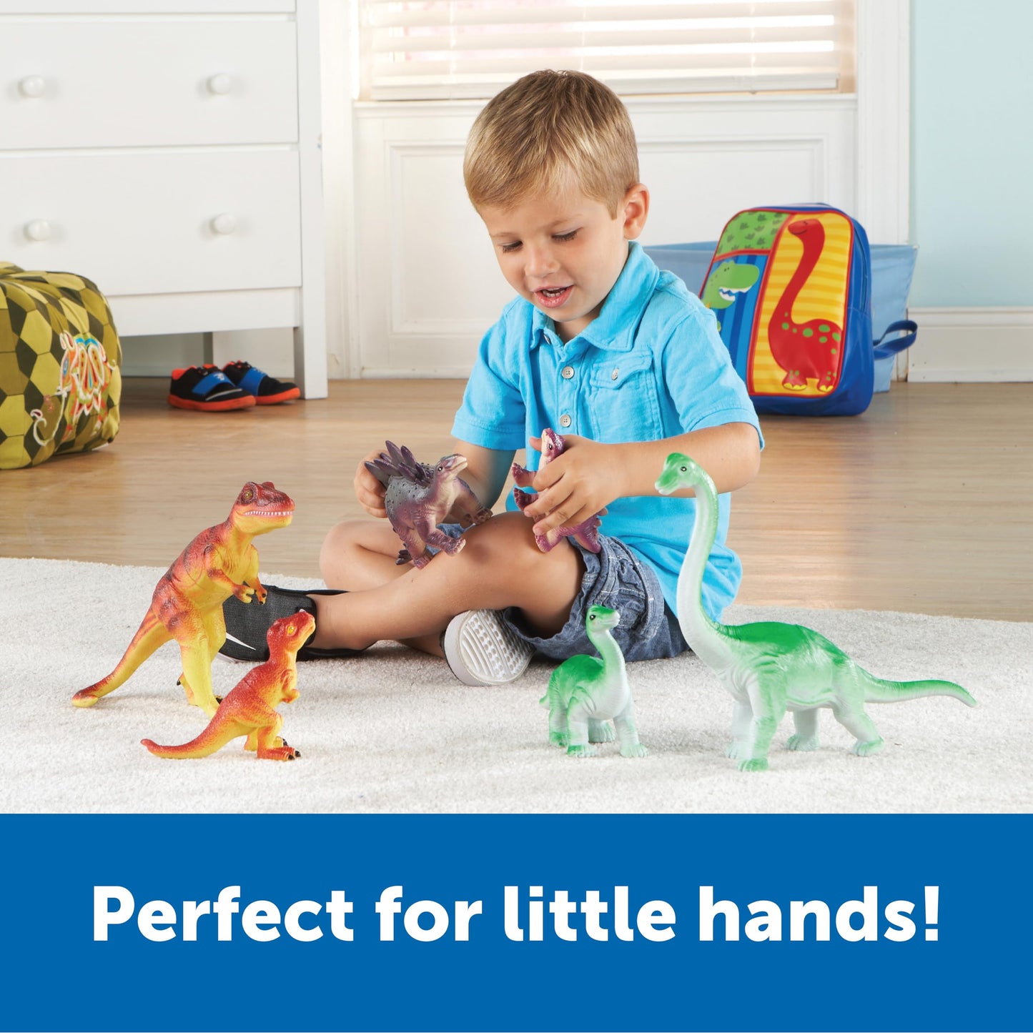 Learning Resources Jumbo Dinosaurs Set - 6 Large Plastic T-Rex, Stegosaurus, Brachiosaurus - Multi-color, Model LER0836