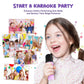Iyoyo Mini Karaoke Machine For Kids Portable Bluetooth 5.3 Speaker Led Lights With 1 Wireless Microphone Karaoke Gifts For Girls Boys Audlt Birthday Christmas Solid Metal Body (Purple-1 Mic)