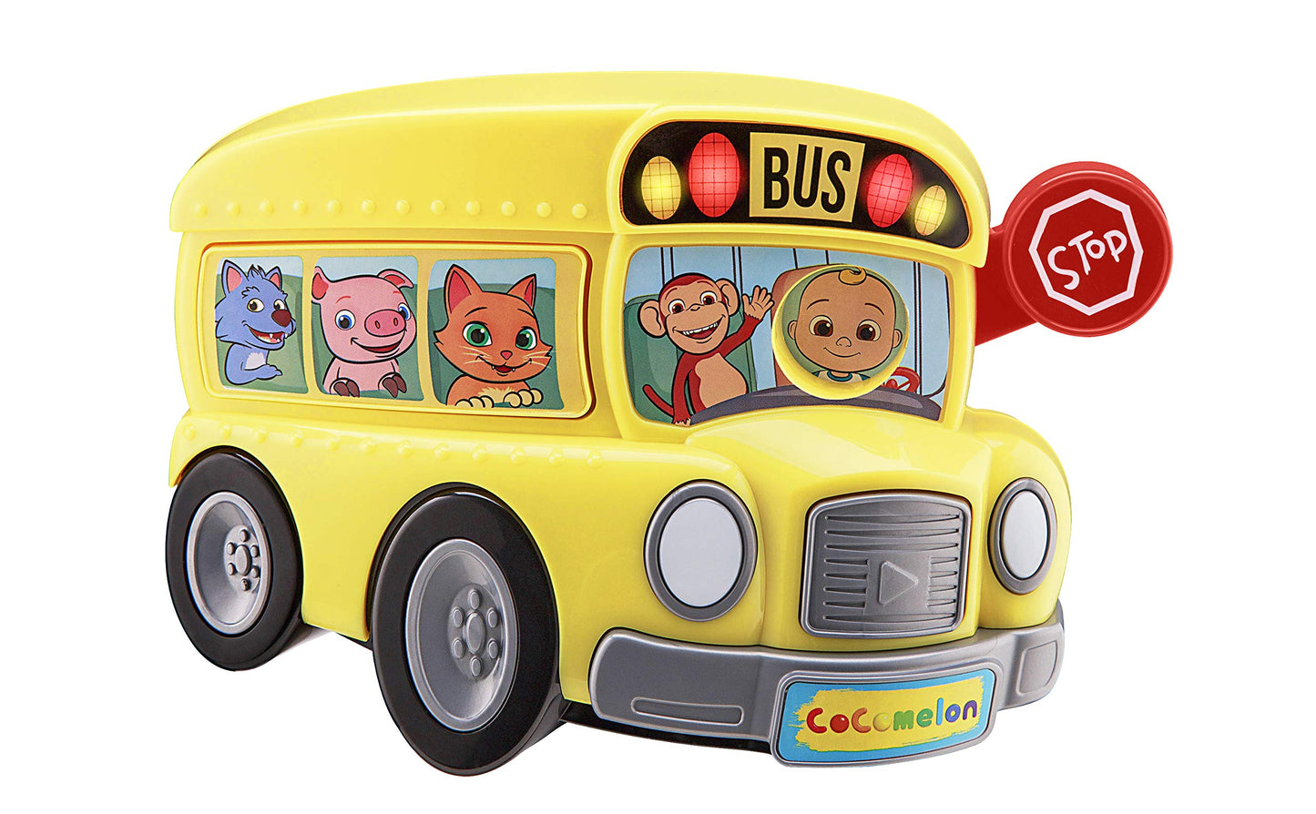 Cocomelon Musical Bus for Kids - Yellow School Bus with Built-in Cocomelon Songs and Sound Effects Fun Musical Cocomelon Toy for