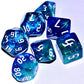 Galaxy Dice Set| Dark Blue Mix Cyan Crystal DND Dice Set for Board Game