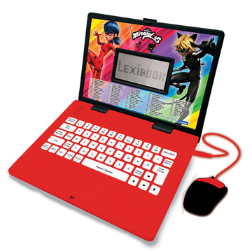 Lexibook Miraculous - Educational And Bilingual Laptop English/Spanish - Toy For Child Kid (Boys & Girls) 124 Activities, Learn Play Games And Music With Ladybug - Red/Black Jc598Mii2
