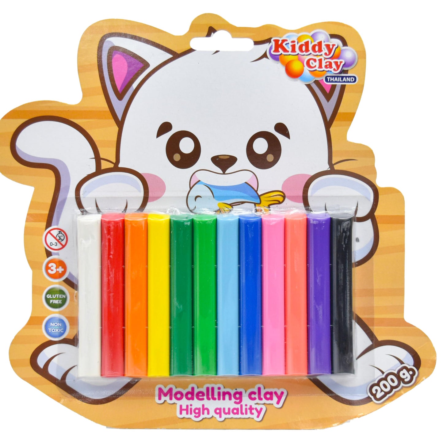 Kiddy Clay 12 Modelling & Sculpting Clay (200G.), Colourful Reusable Diy Soft, Creative Art Skill & Crafts, Ideal Gift For Kids 