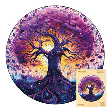 masseruon Tree of Life Puzzles for Adults, 300 Piece Puzzles for Adults(L, 13.4x13.4in), Unique Round Jigsaw Puzzles, Creative C