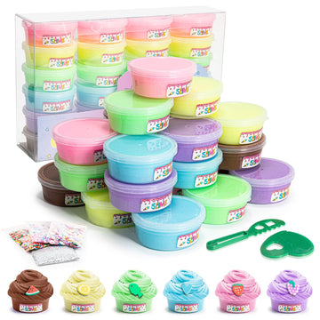 Yastant Easter Slime Kit For Girls And Boys, Safe And Fluffy Slime For Kids, Stress Relief Kids Slime Kits For Toddlers, Easter Gifts For Kids Classroom Pack Of 24