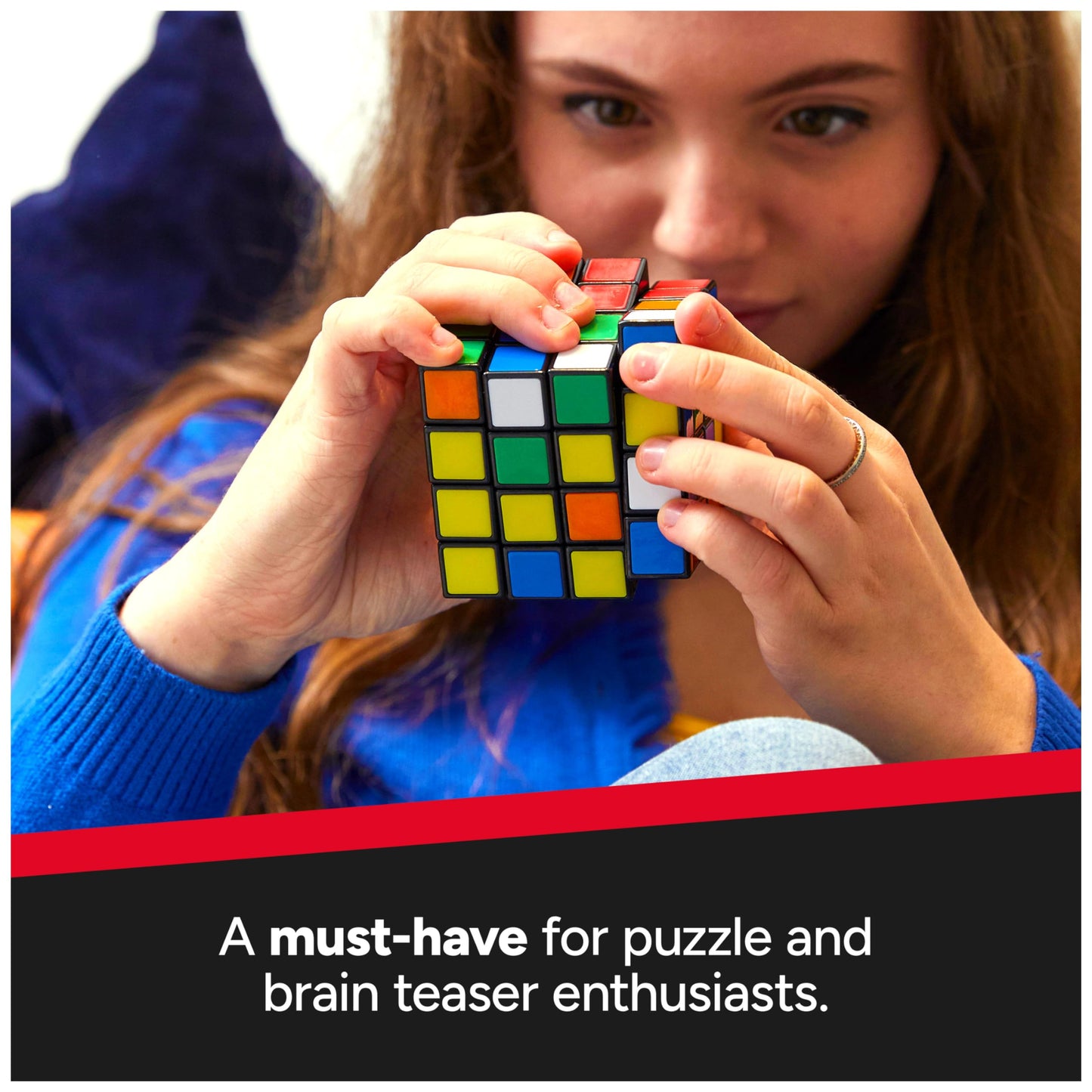 Rubik's 4x4 Classic Color-Matching Puzzle - Twisting Fidget Toy, Brain Teaser, Ages 8+, Plastic, Model 6064551, New Color