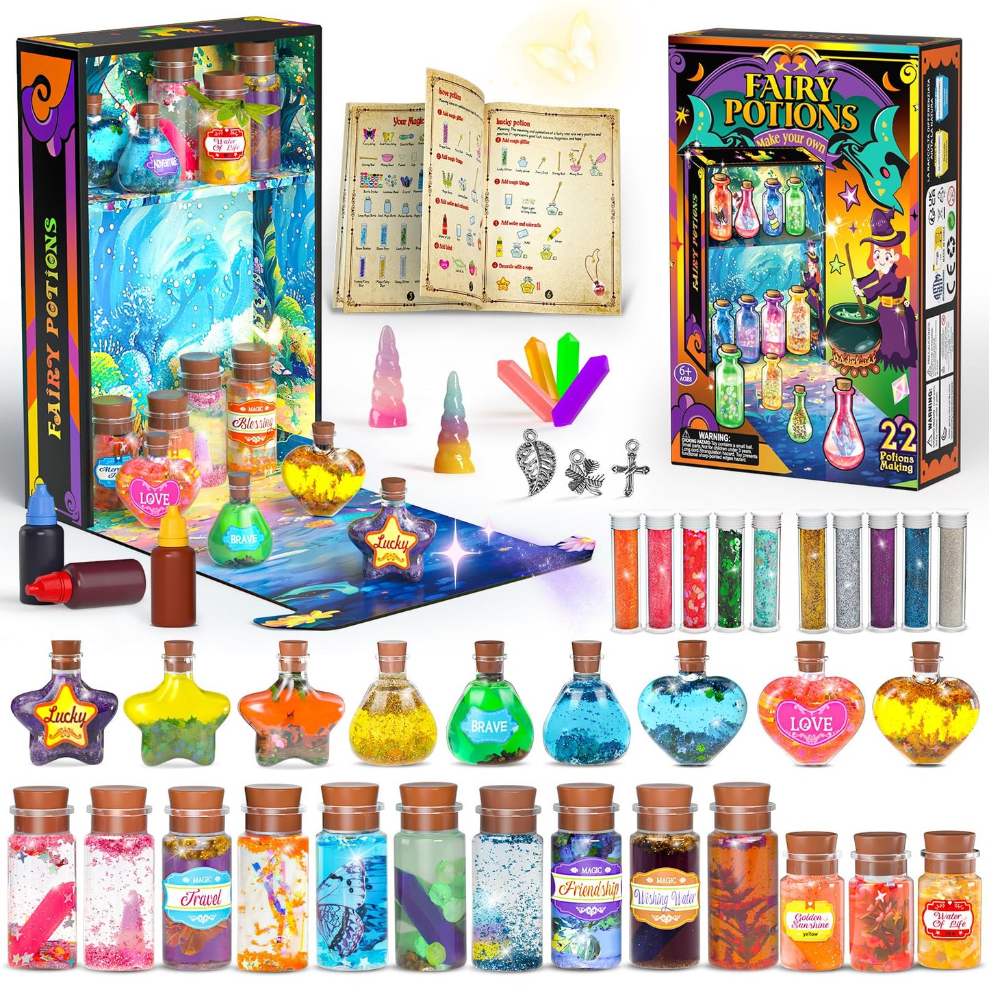 Gorispi Magic Potion Kit For Girls - Fairy Potions Kit 22 Potions Magic Mix Kit For Kids 6 7 8 9 10 12+ Years Mystery Potion Mak