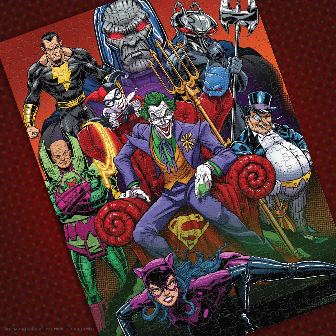 Dc Villains Forever Evil 1000 Piece Jigsaw Puzzle | Celebrating Wb 100 | Officially Licensed Dc Comics Universe Merchandise | Collectible Puzzle Featuring Joker, Harley Quinn, Lux Luthor, And Others