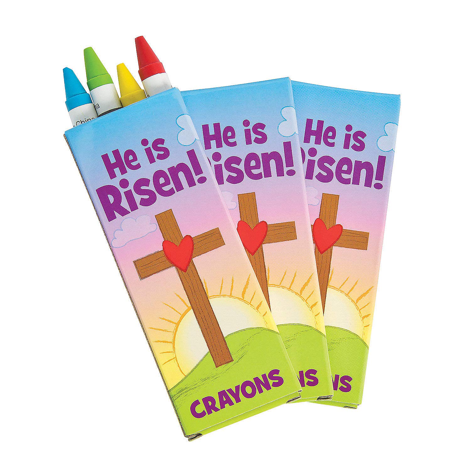 Fun Express - He is Risen Crayons for Easter - Basic Supplies - Drawing - Crayons - Easter - 24 Pieces