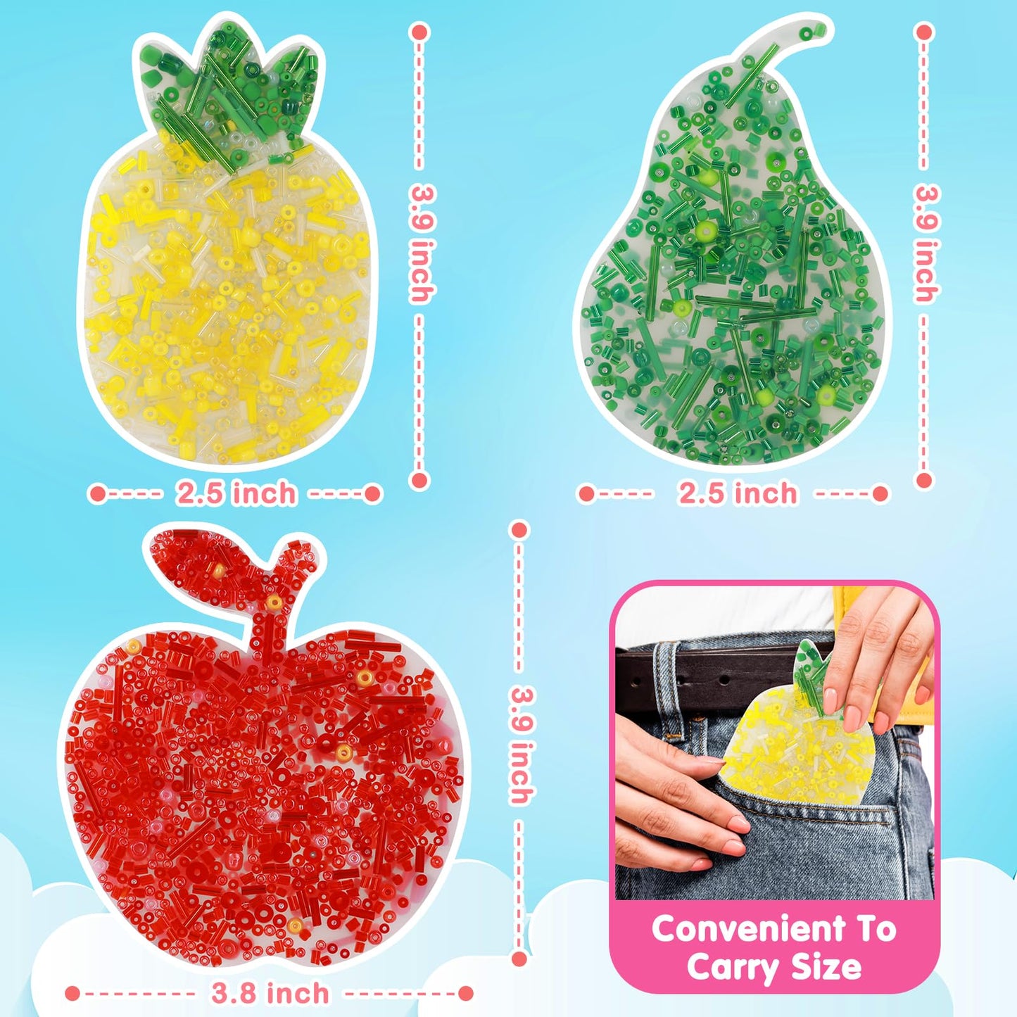 Picky Pad - 3Pcs Skin Picking Fidget Toy, Fruits Picky Pad, Silicone Picking Fidget Pad, Sensory Pick Pad, Trichotillomania Toys