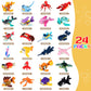 Extpro 24 Packs Valentines Day Gifts For Kids, Animal Building Blocks With Valentines Cards Stickers For Classroom School Goodie