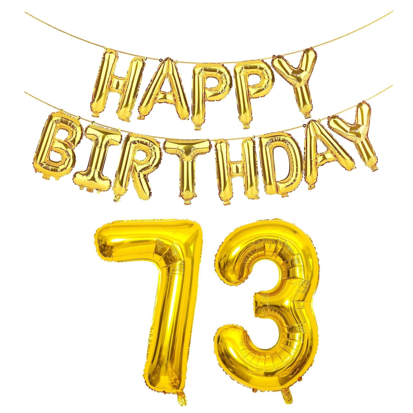SHUNTAI Jumbo Gold Number Balloons 73 - Foil Mylar Birthday Decorations for 73rd Theme Party Supplies