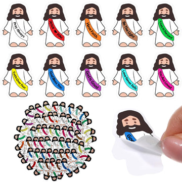 Bememo 200 Pcs Jesus Stickers Little Jesus Original Design Christian Religious Stickers for Sunday School, Church, Vacation Bibl