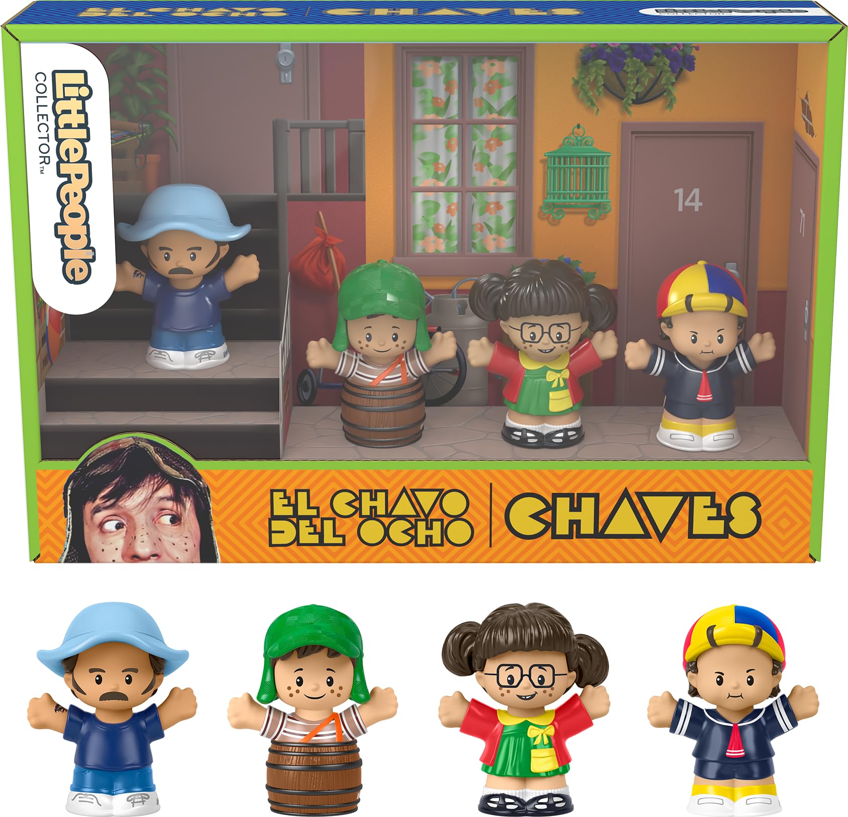 Little People Collector El Chavo Del Ocho TV Series Special Edition Set for Adults & Fans, 4 Figures in Display Package
