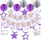 meowtastic Birthday Decorations, Happy Birthday Banner with Honeycomb Ball, Star Hanging Swirl Streamer, Circle Dot Garland, Hap