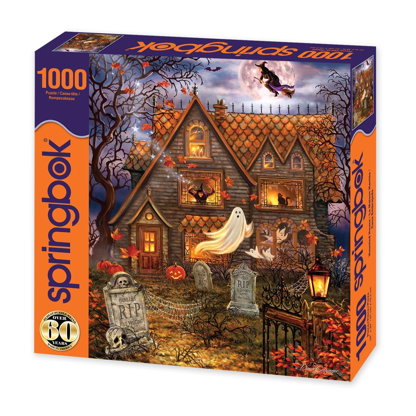 Springbok Halloween Haunted House - 1000 Piece Jigsaw Puzzle for mature-themeds - Made in USA