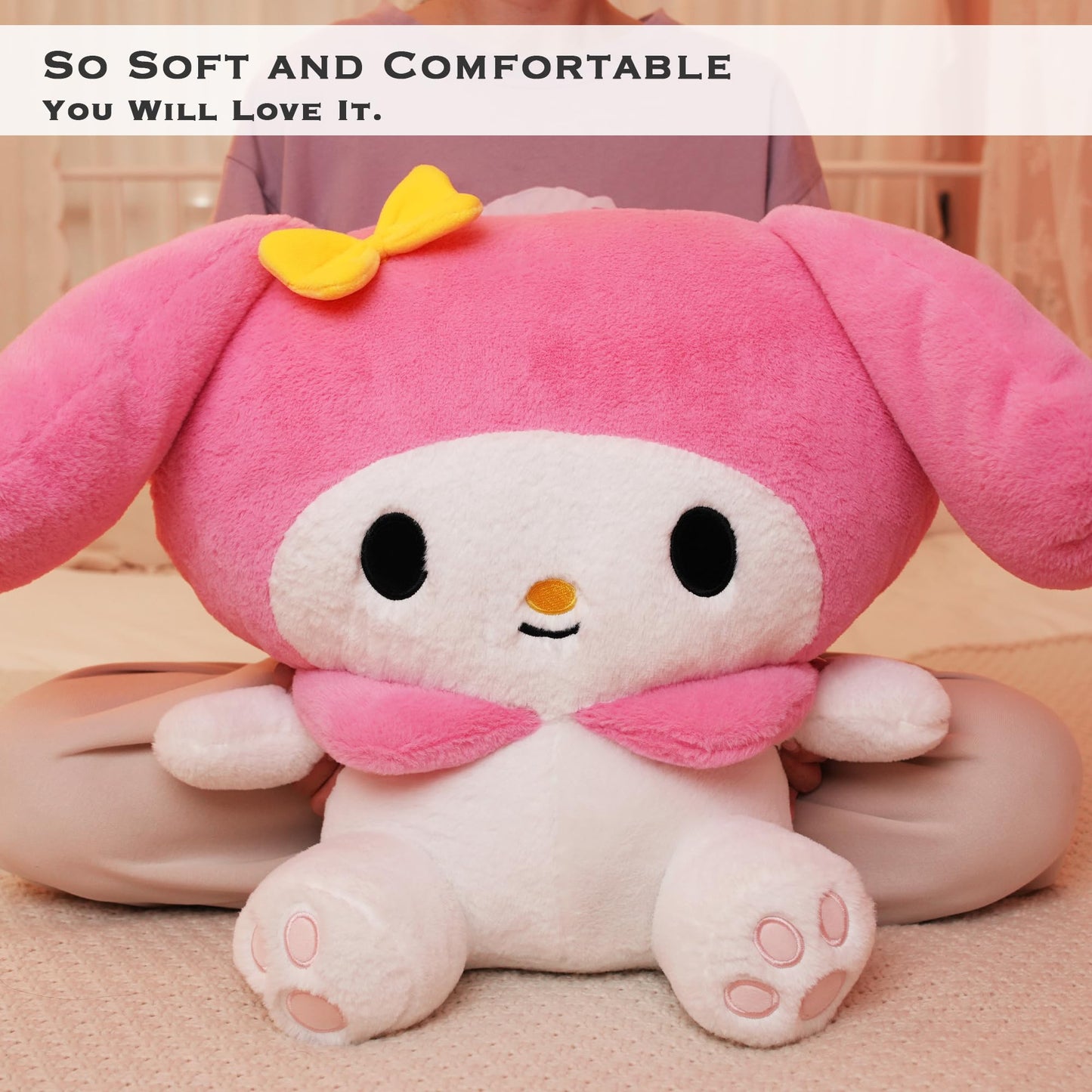 Juju Melody Plush (20 in) - Cute Kawaii Stuffed Animal - Giant Plushie Accessories - Cute Stuff (Hpy)