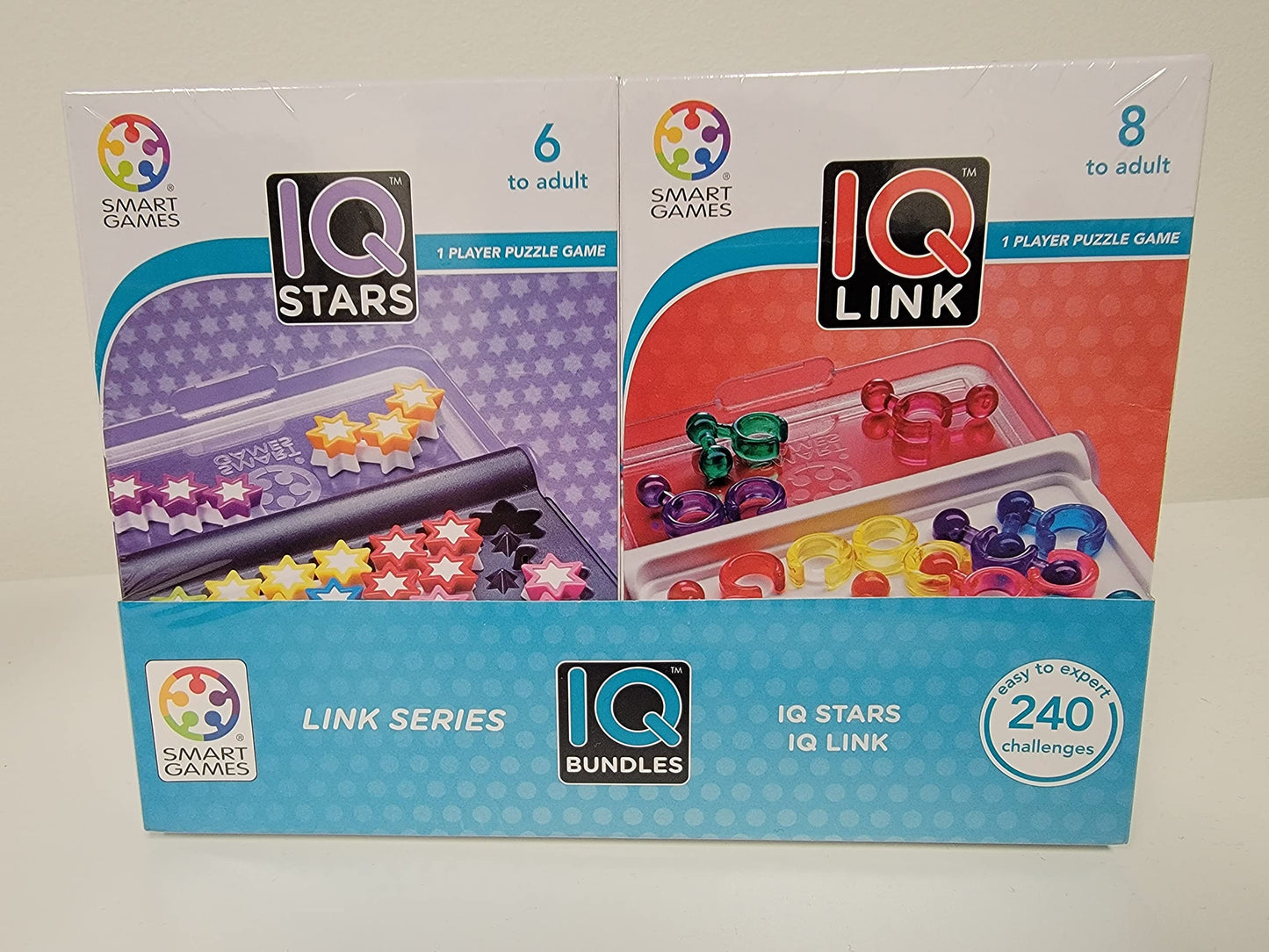 SmartGames IQ Bundles Link Series: IQ Link & IQ Stars 240 Challenges for Ages 6-mature-themed