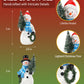 Gognome Duo 5'' Resin Snowman Figurines With Lighted Christmas Tree Wreath - Christmas Decorations Indoor Snowman Decor Ornament
