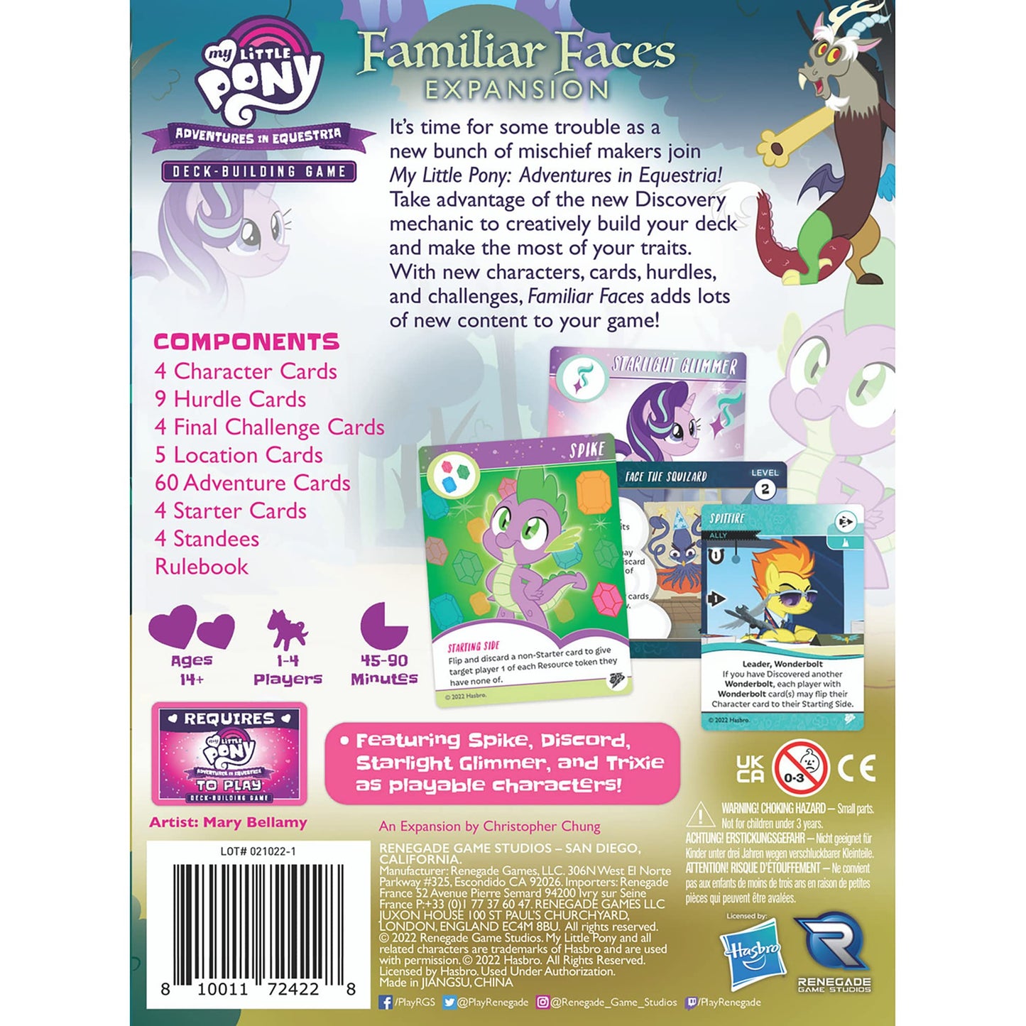 Renegade Game Studios My Little Pony: Adventures In Equestria - Familiar Faces Expansion - Deck-Building Game, Ages 14+, 1-4 Players, 45-90 Min