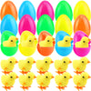 Cagemoga 40 Pack Easter Eggs Prefilled Wind Up Yellow Chick Toys Jumping Chicken Toy For Easter Egg Hunt Game Easter Basket Stuf